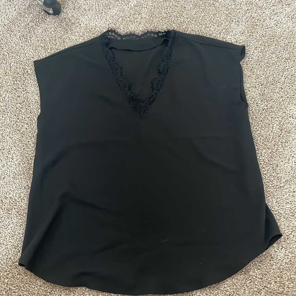 V neck lace blouse